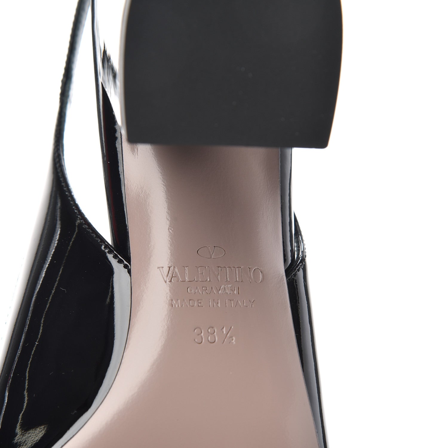 Valentino Garavani Patent Ringstud Slingback 38.5 Black 9 of 11