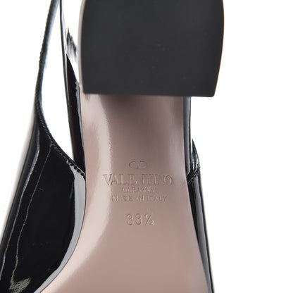 Valentino Garavani Patent Ringstud Slingback 38.5 Black 9 of 11