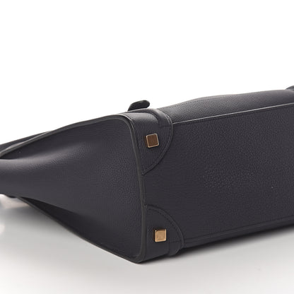Celine Drummed Calfskin Micro Luggage Midnight 7 of 8