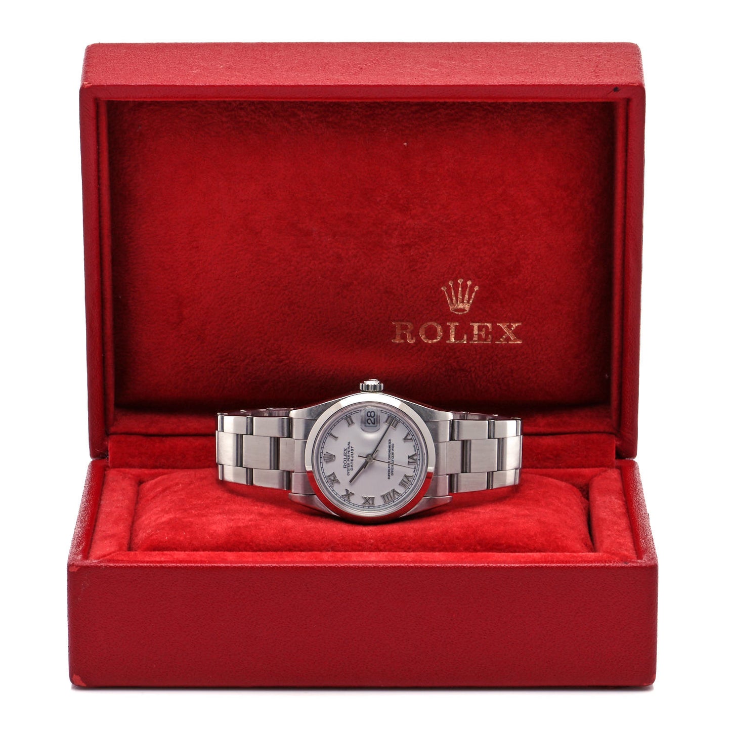 Stainless Steel 31mm Oyster Perpetual Datejust Watch White Roman 78240