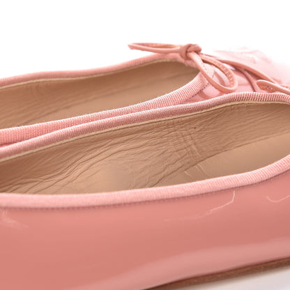 Chanel Patent Calfskin CC Cap Toe Ballerina Flats 36 Dark Pink 8 of 12