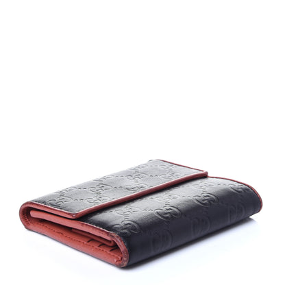 Gucci Guccissima Trifold Wallet Black Pink 4 of 12