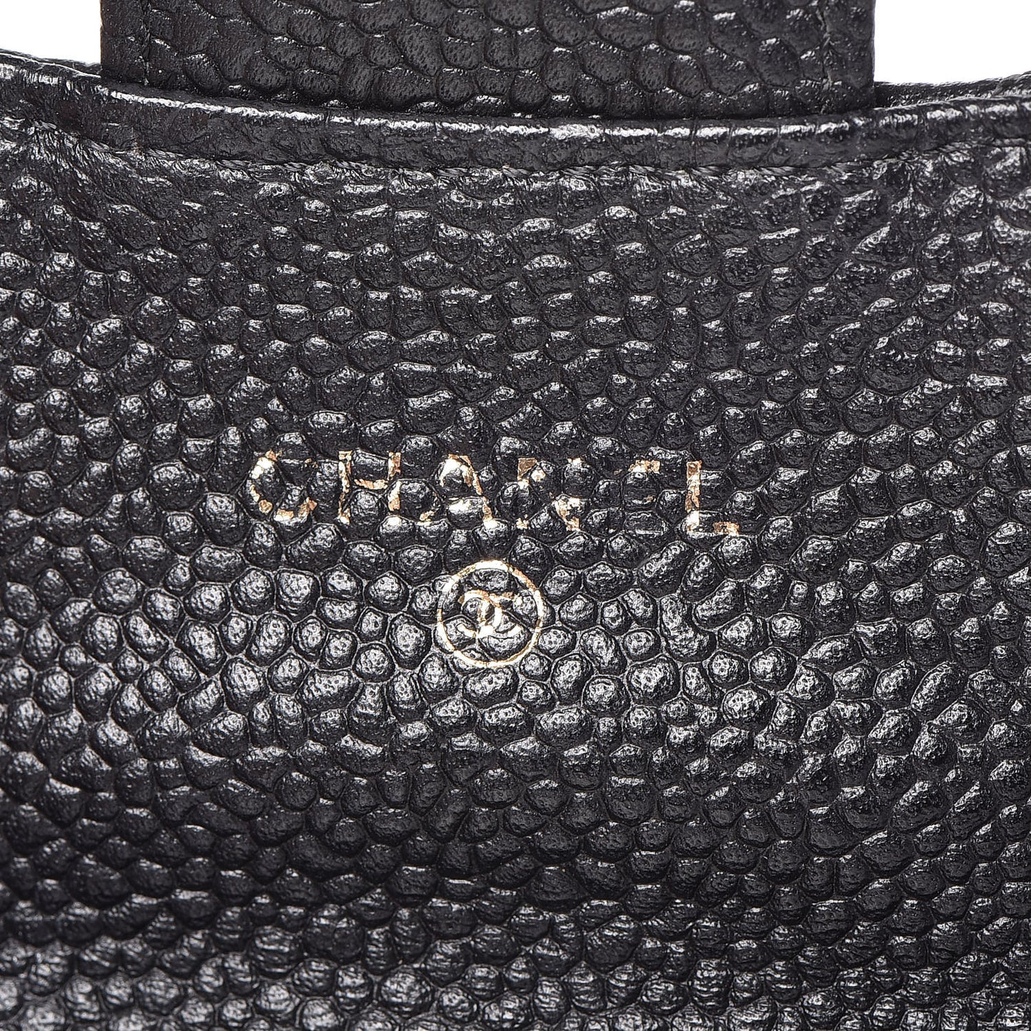 Caviar Quilted Zip Card Holder Black