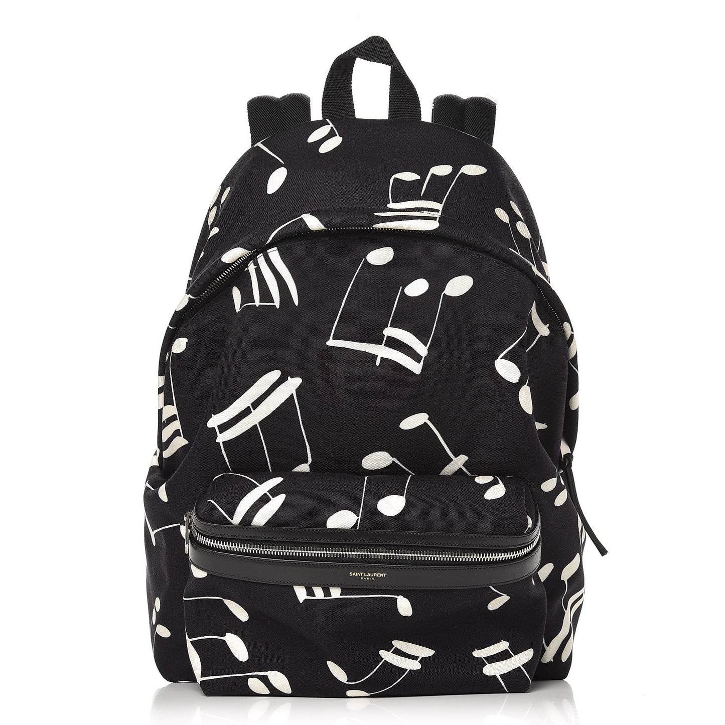 Nylon Twill Musical Notes City Backpack Black