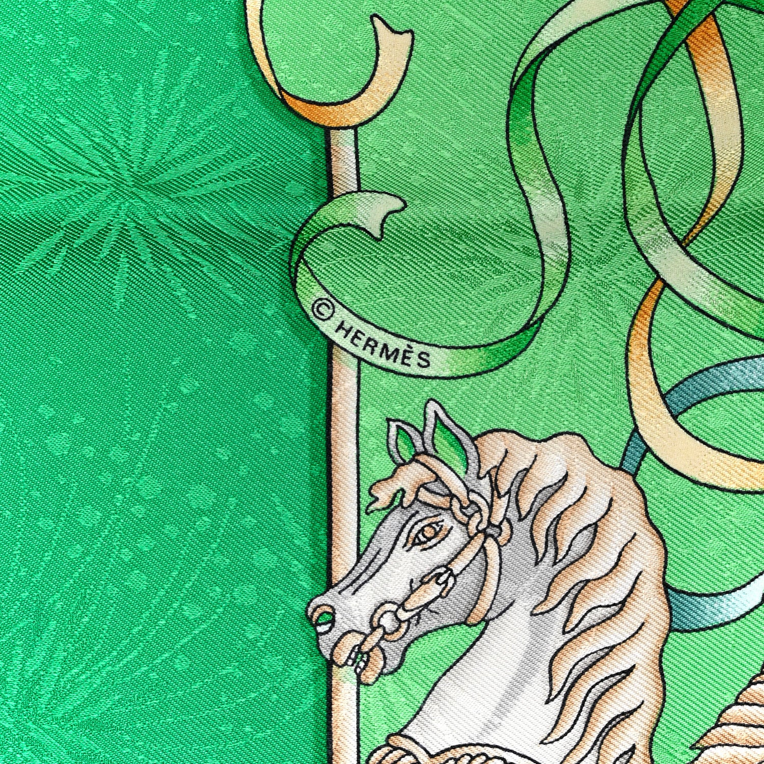 Hermes Silk Luna Park Scarf 90 Menthe Pistache 4 of 6