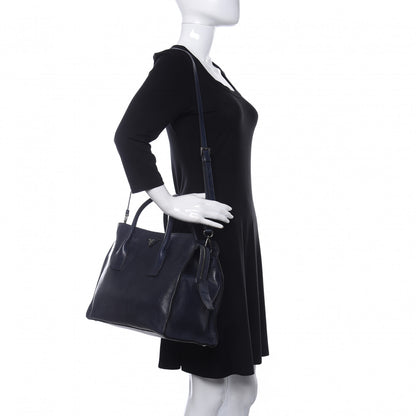 Prada Glace Calfskin Shopping Tote Baltico 2 of 18