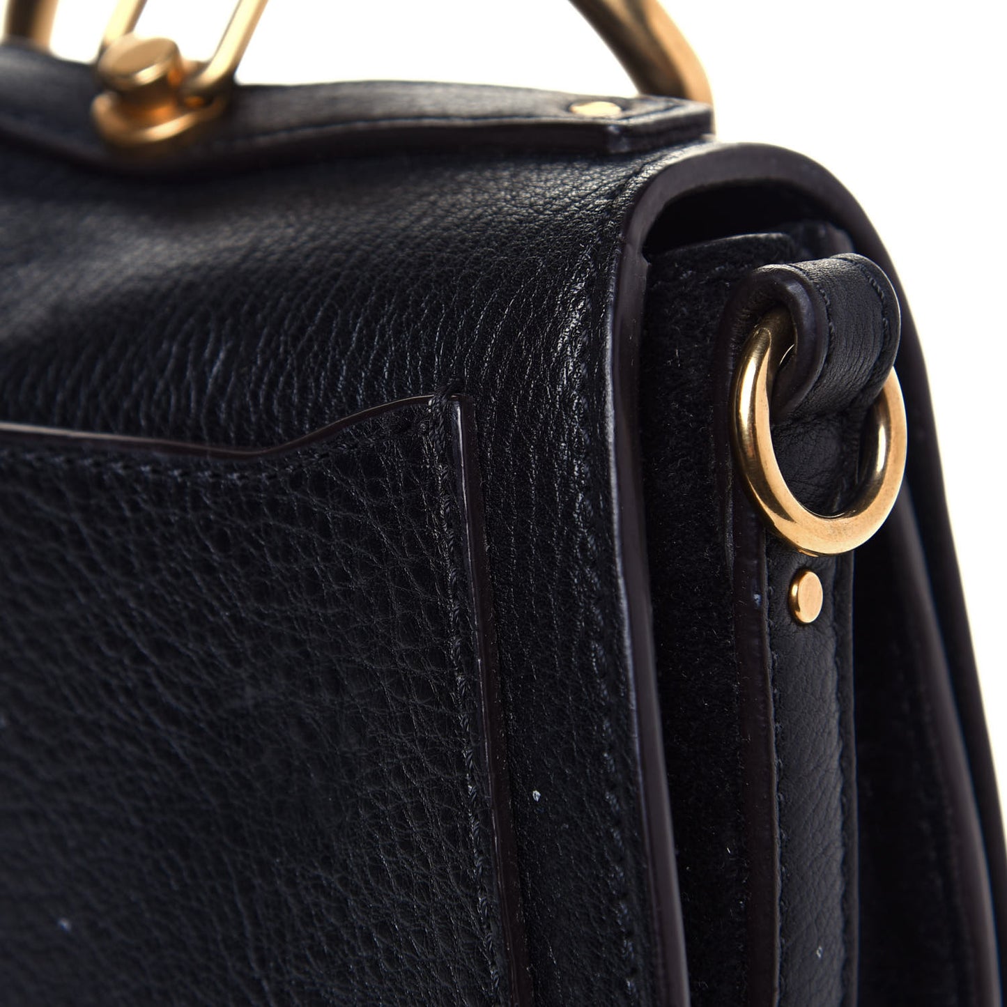 Calfskin Suede Small Nile Bracelet Bag Black