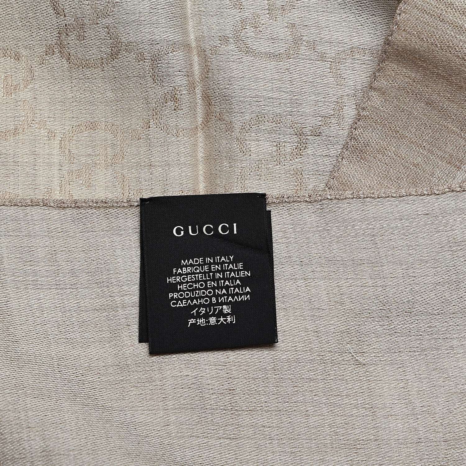 Gucci Wool Silk GG Monogram GGNat Plus Scarf Sand 4 of 6
