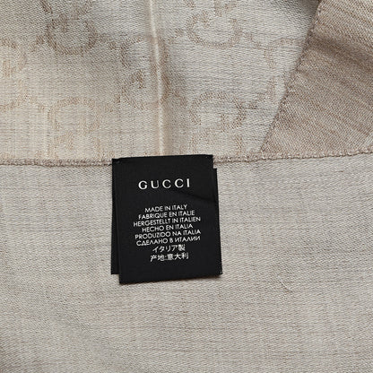 Gucci Wool Silk GG Monogram GGNat Plus Scarf Sand 4 of 6