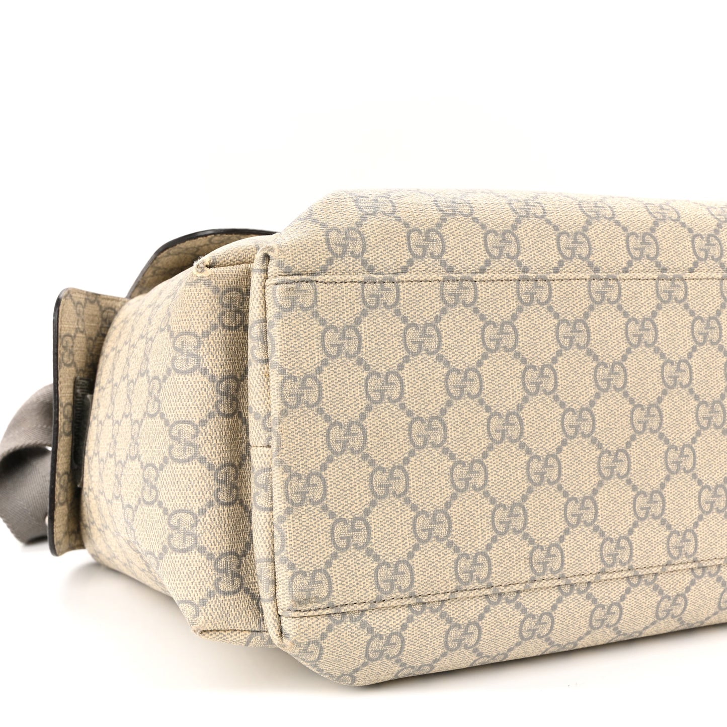 GG Supreme Monogram Messenger Diaper Bag Ecru Grigio