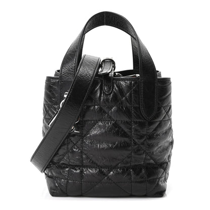 Christian Dior Crinkled Calfskin Macrocannage Small Toujours Vertical Tote Black 1 of 10