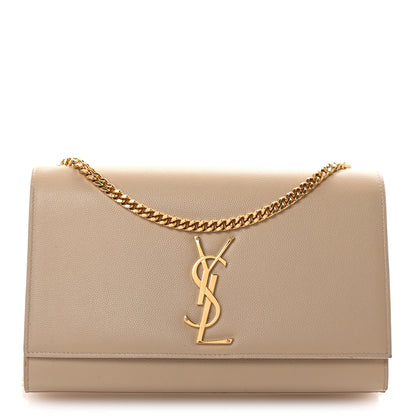 Saint Laurent Grain De Poudre Medium Monogram Kate Satchel Nude Powder 1 of 9