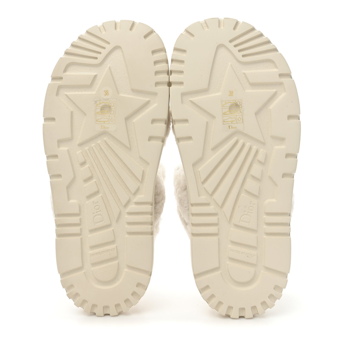 Shearling Dioract 10mm Sandals 38 Off White