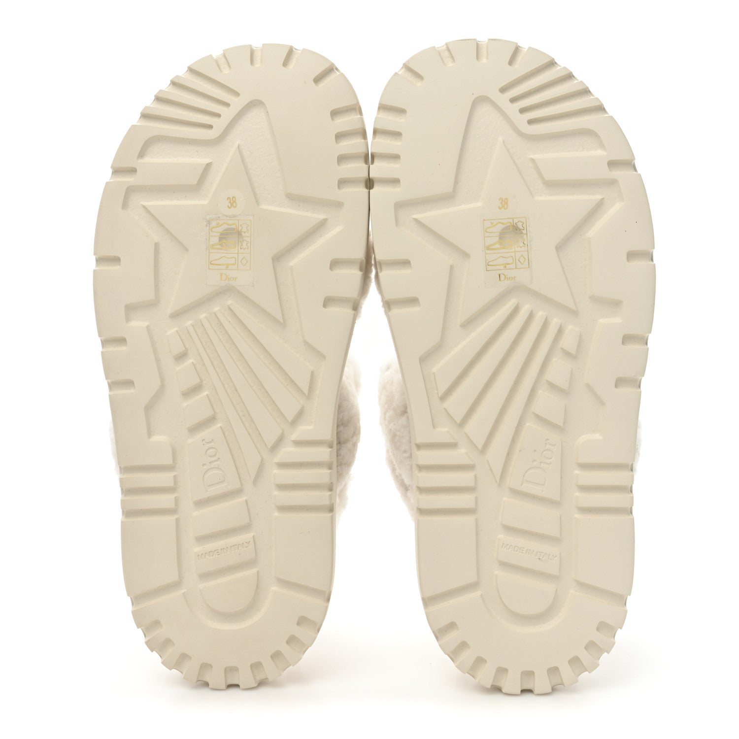 Christian Dior Shearling Dioract 10mm Sandals 38 Off White 5 of 9