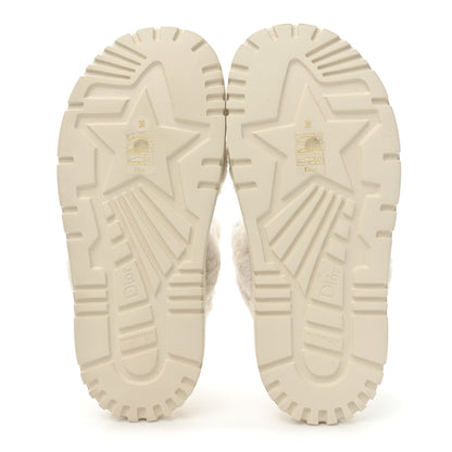 Christian Dior Shearling Dioract 10mm Sandals 38 Off White 5 of 9