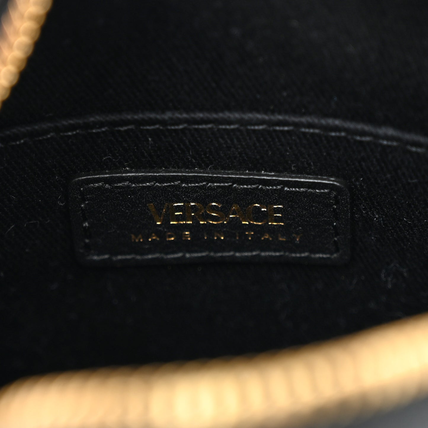 Calfskin Mini La Medusa Chain Round Crossbody Bag Black