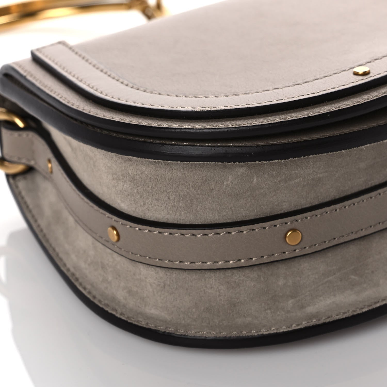 Chloe Calfskin Suede Small Nile Bracelet Bag Motty Grey 5 of 12