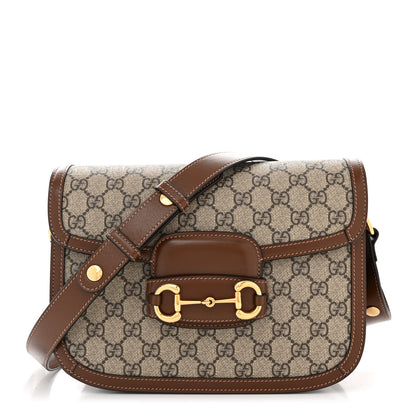 Gucci GG Supreme Monogram Horsebit 1955 Shoulder Bag Beige Brown Sugar 1 of 10