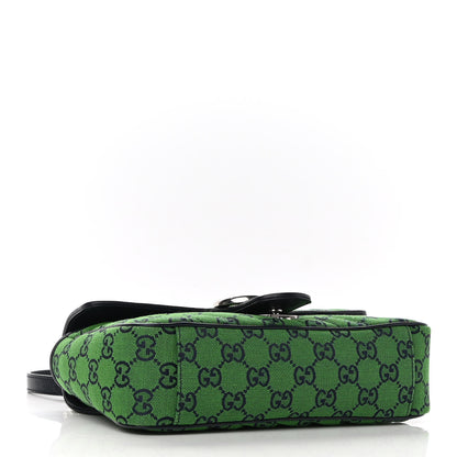 Gucci Monogram Multicolor Matelasse Diagonal Small GG Marmont Shoulder Bag Green Blue 4 of 9