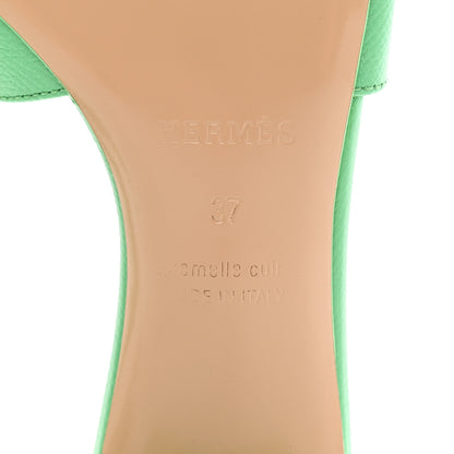 Hermes Epsom Oasis Sandals 37 Vert Pomme 6 of 14