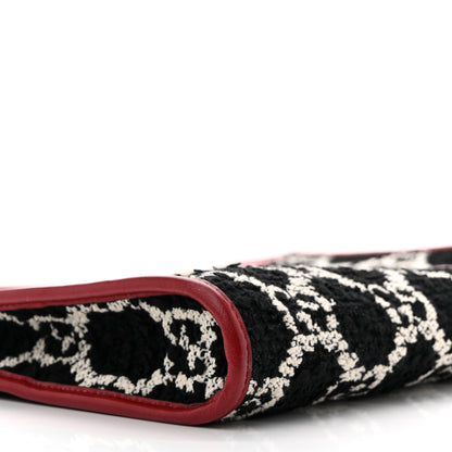 Gucci Tweed GG Monogram Large Rajah Chain Tote Romantic Cherry Black White 10 of 14