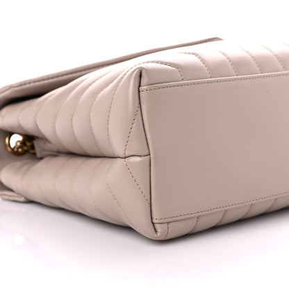 Saint Laurent Calfskin Y Quilted Monogram Medium Loulou Chain Satchel Light Natural 9 of 13