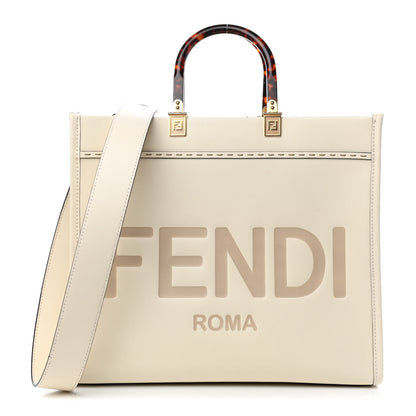Fendi Vitello King Plexiglass Medium Fendi Sunshine Shopper Tote White Ice 1 of 10