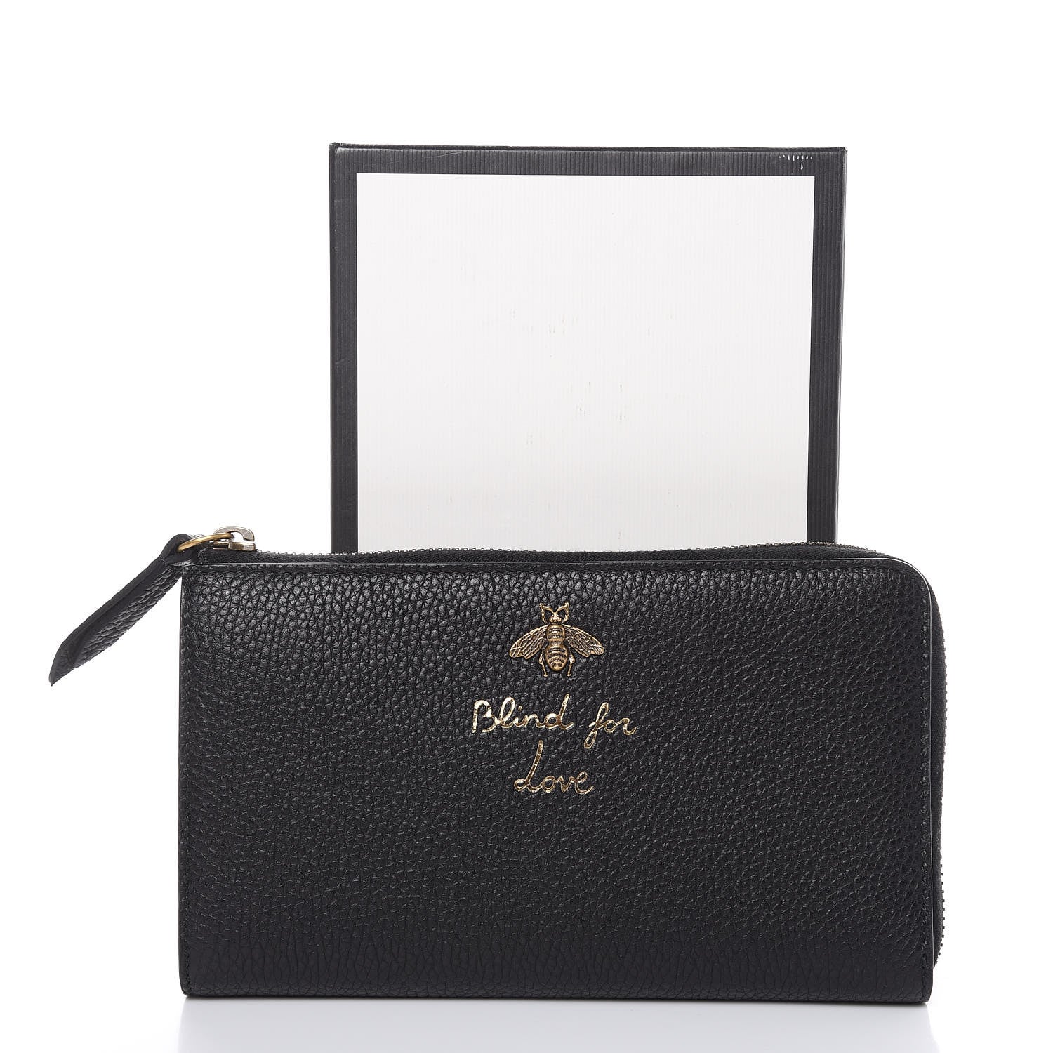 Gucci Calfskin Cellarius Blind For Love Wristlet Black 8 of 8