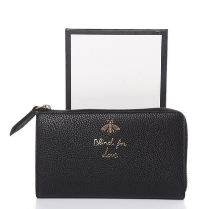 Gucci Calfskin Cellarius Blind For Love Wristlet Black 8 of 8