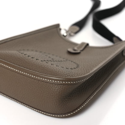 Hermes Taurillon Clemence Amazone Evelyne TPM Etoupe Bleu Indigo 9 of 10