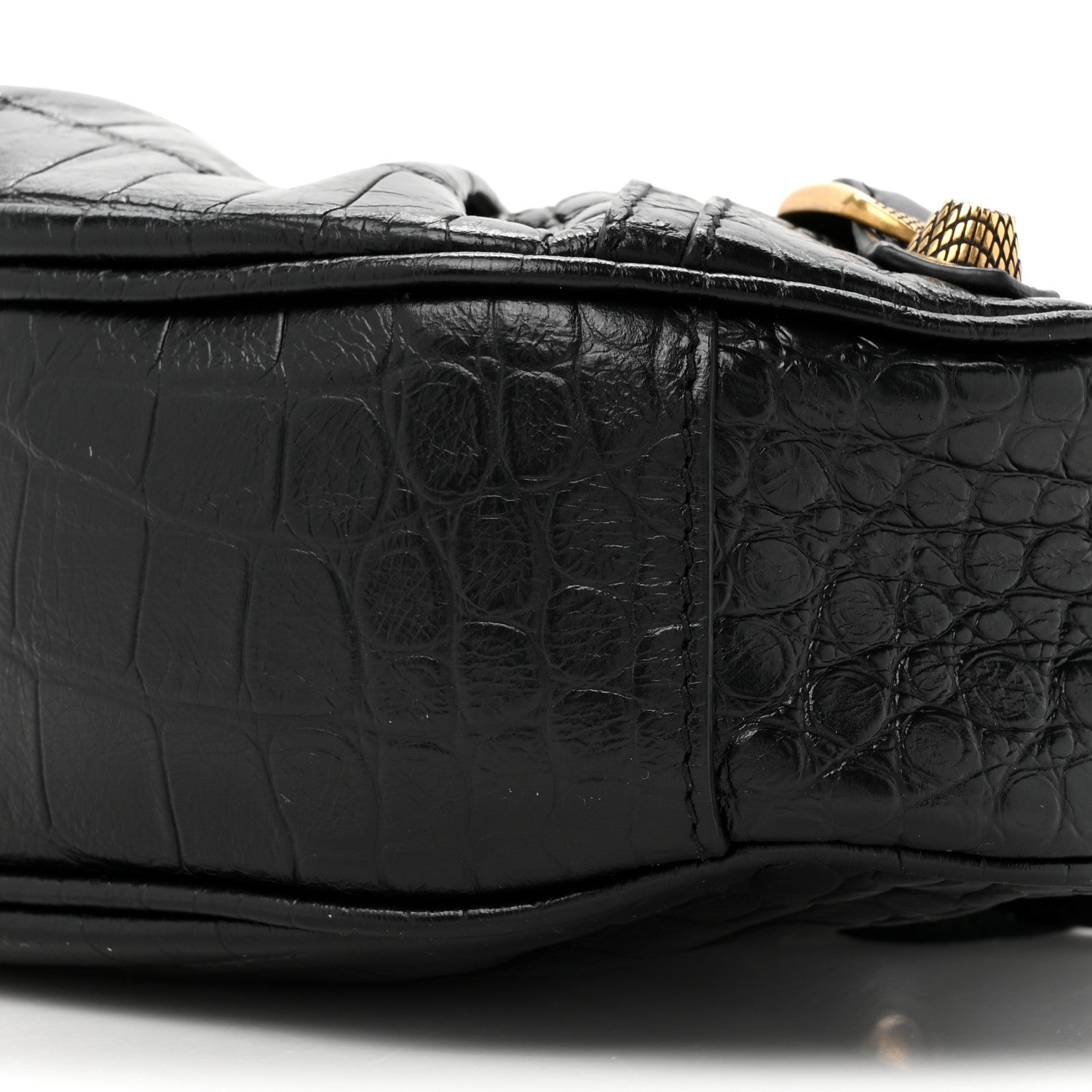 Balenciaga Extra Supple Calfskin Crocodile Embossed Le Cagole Shoulder Bag XS Black 9 of 13