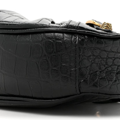 Balenciaga Extra Supple Calfskin Crocodile Embossed Le Cagole Shoulder Bag XS Black 9 of 13
