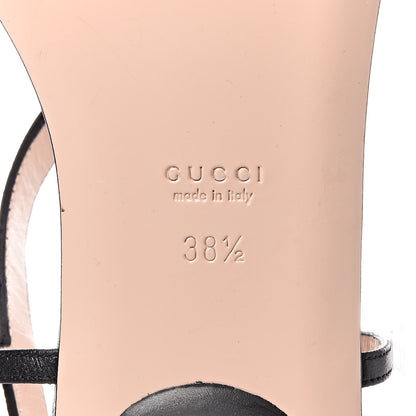 Gucci Calfskin Yoko Snake T-Strap Thong Sandals 38.5 Black 7 of 9