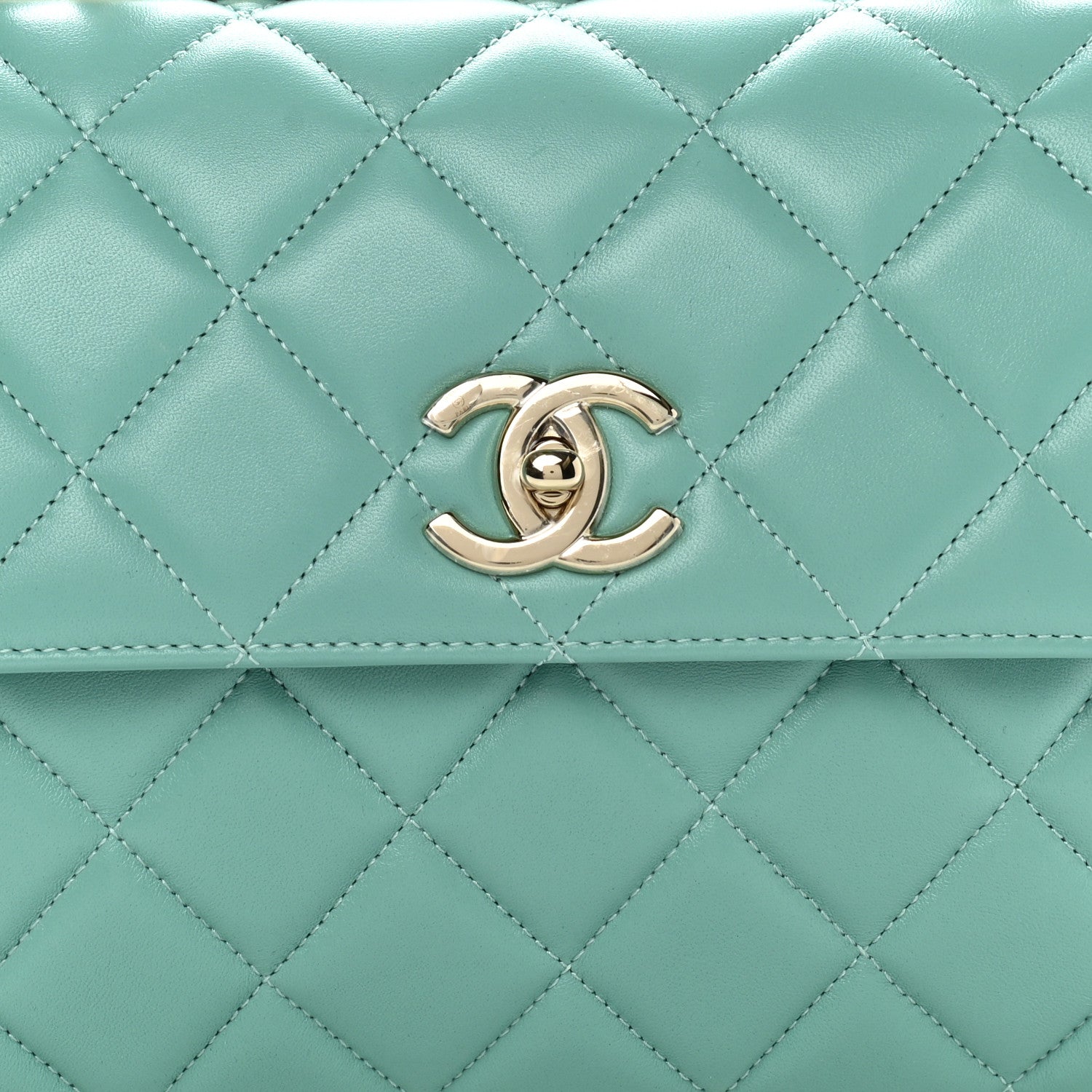 Chanel Lambskin Quilted Small Trendy CC Flap Dual Handle Bag Light Green 8 of 10
