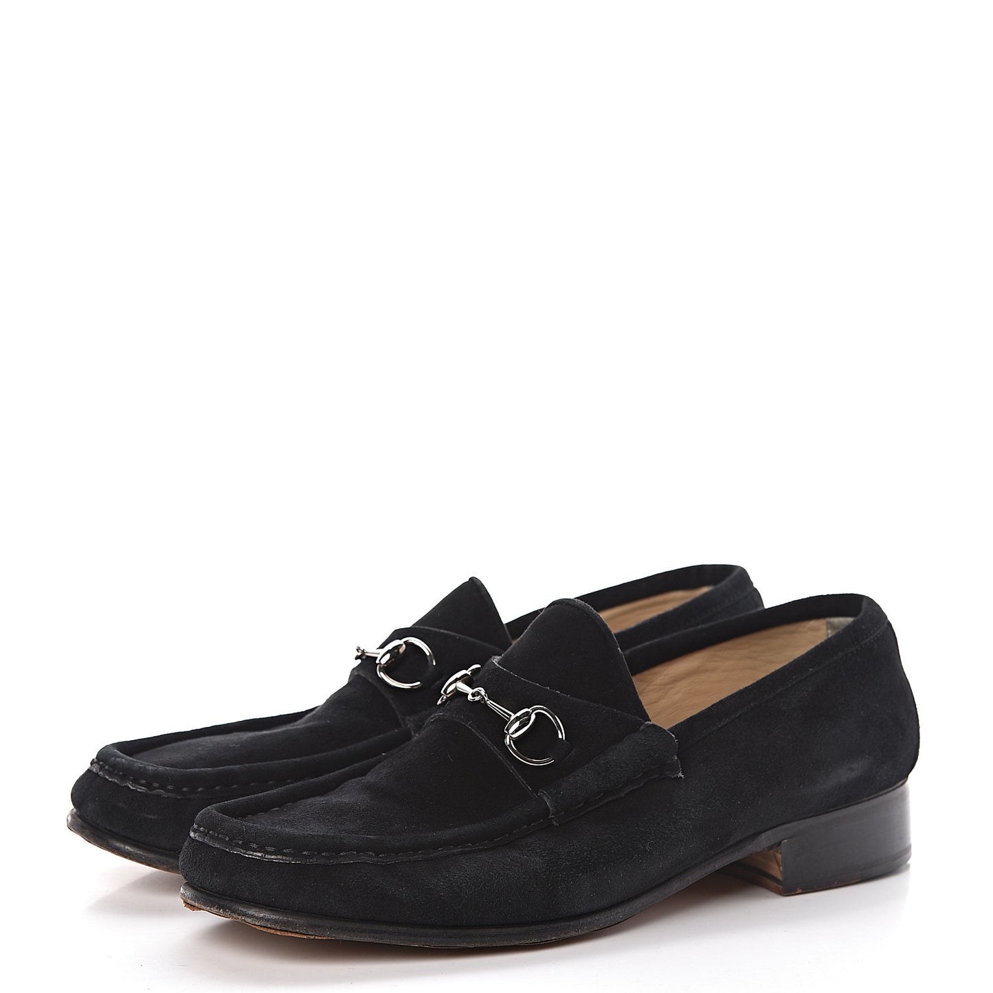 Suede Horsebit Womens Loafers 39.5 Black