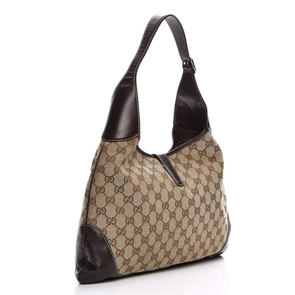 Gucci Monogram Web Jackie O Bouvier Hobo Dark Brown 3 of 12