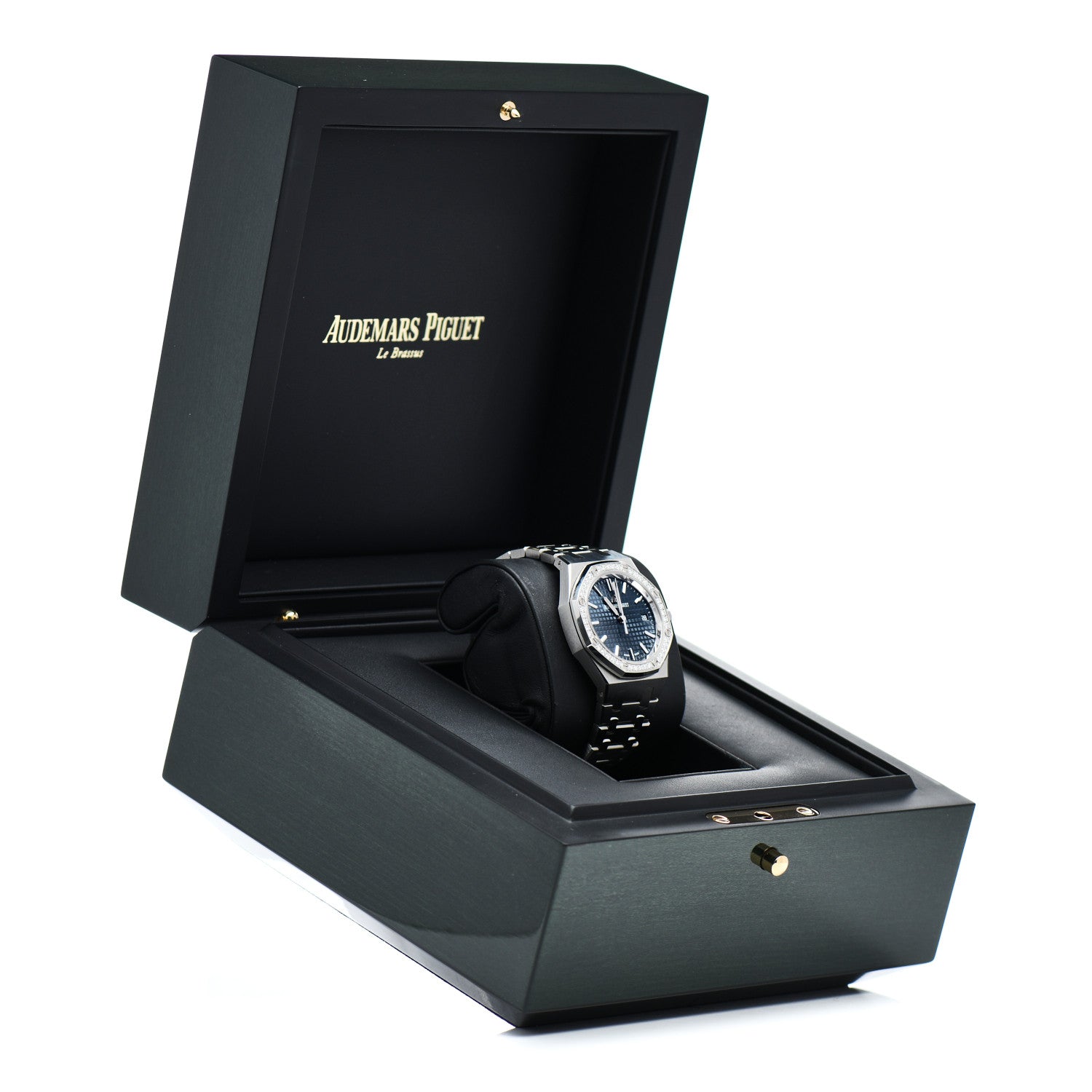 Audemars Piguet Stainless Steel Diamond 34mm Royal Oak Automatic Watch Blue 77351ST.ZZ.1261ST.01 5 of 5