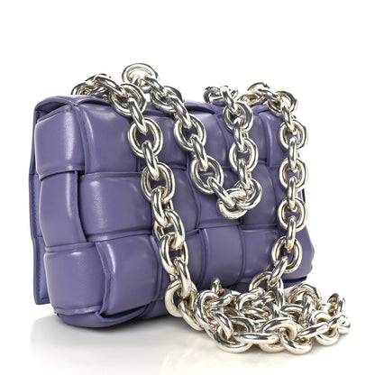 Bottega Veneta Lambskin Maxi Intreccio Padded Chain Cassette Crossbody Bag Lavender 3 of 8