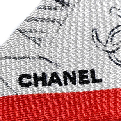 Chanel Silk CC City Slim Bandeau White Black Red 2 of 6