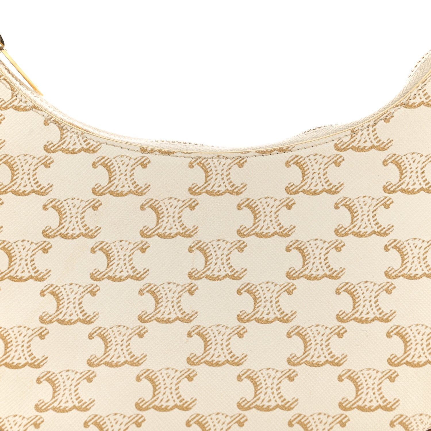 Celine Canvas Calfskin Ava Triomphe Shoulder Bag White 8 of 12