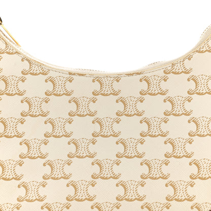 Celine Canvas Calfskin Ava Triomphe Shoulder Bag White 8 of 12