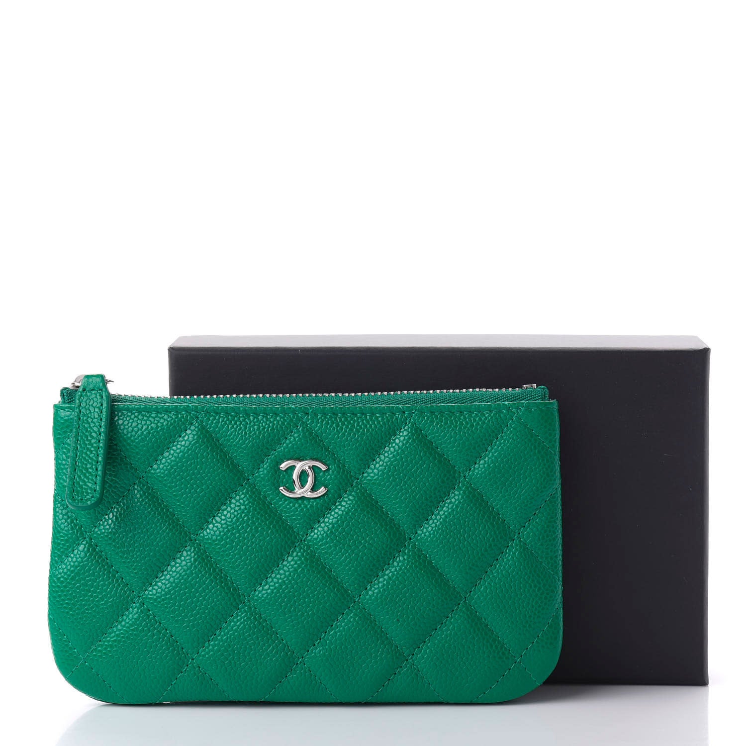 Chanel Caviar Quilted Small Cosmetic Case Green 11 of 11