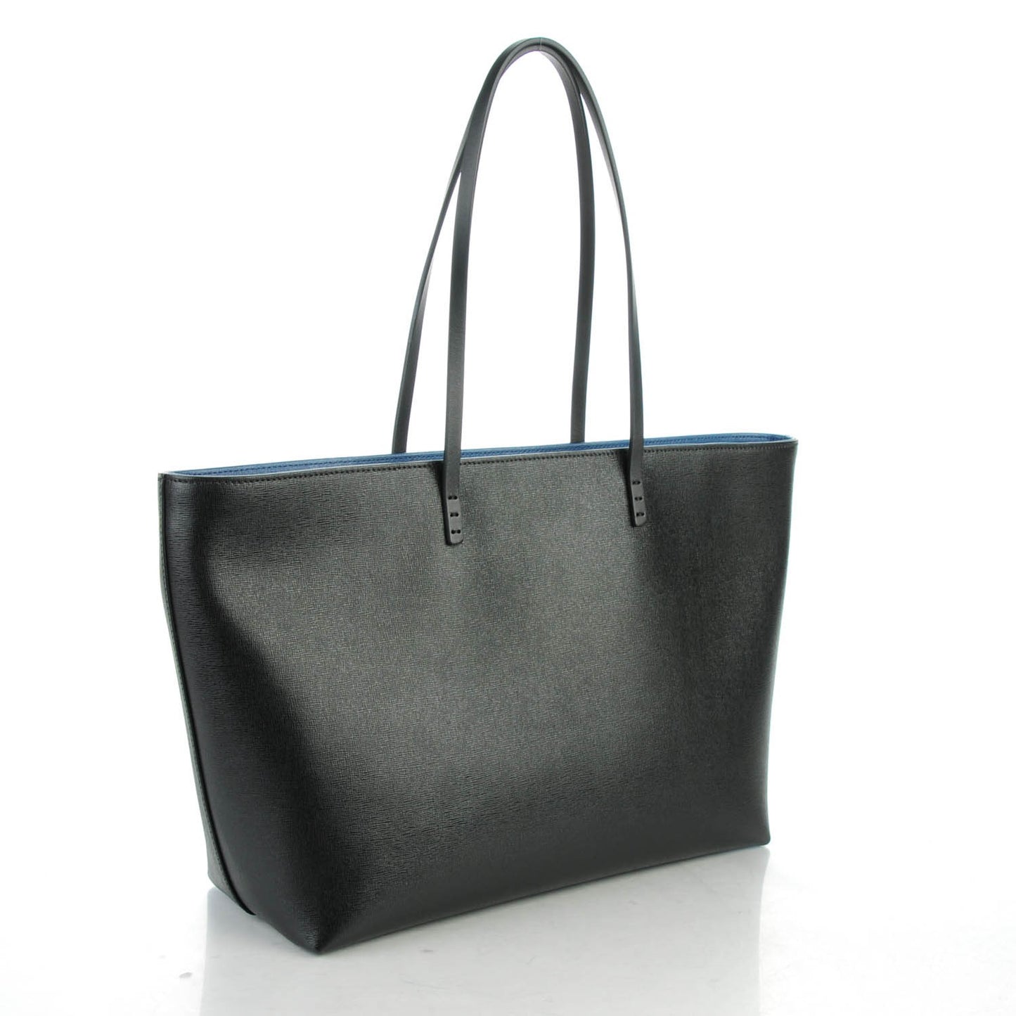 Vitello Elite Cuoio Monster Buggies Medium Roll Tote Black Multicolor Blue Cobalto