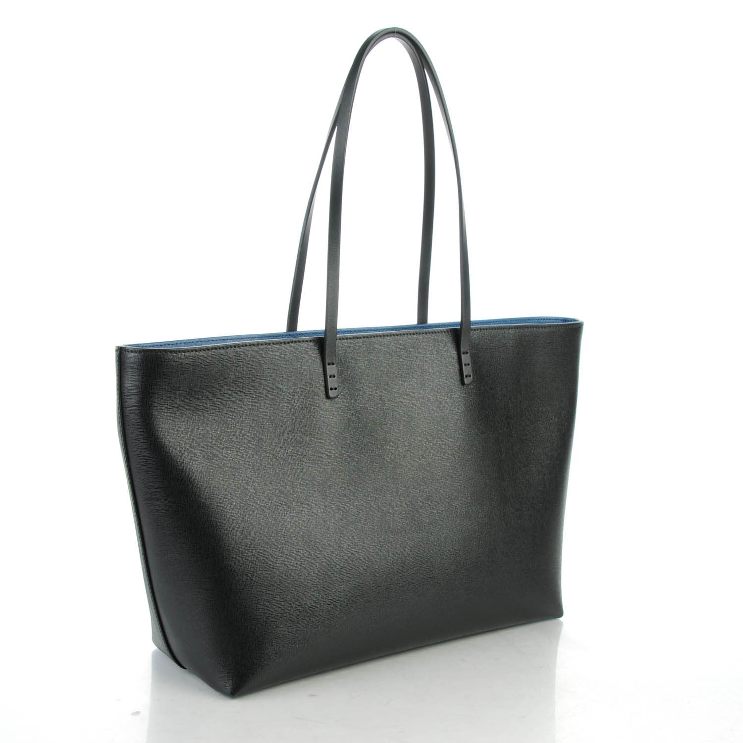 Fendi Vitello Elite Cuoio Monster Buggies Medium Roll Tote Black Multicolor Blue Cobalto 3 of 7