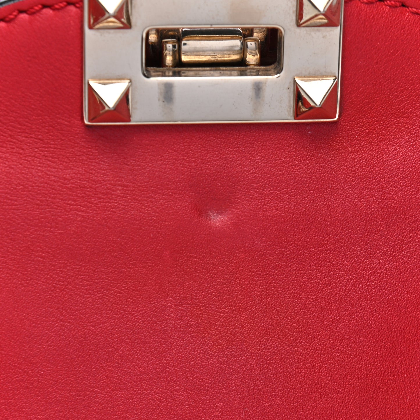 Vitello Small Rockstud Double Handle Tote Rosso Valentino
