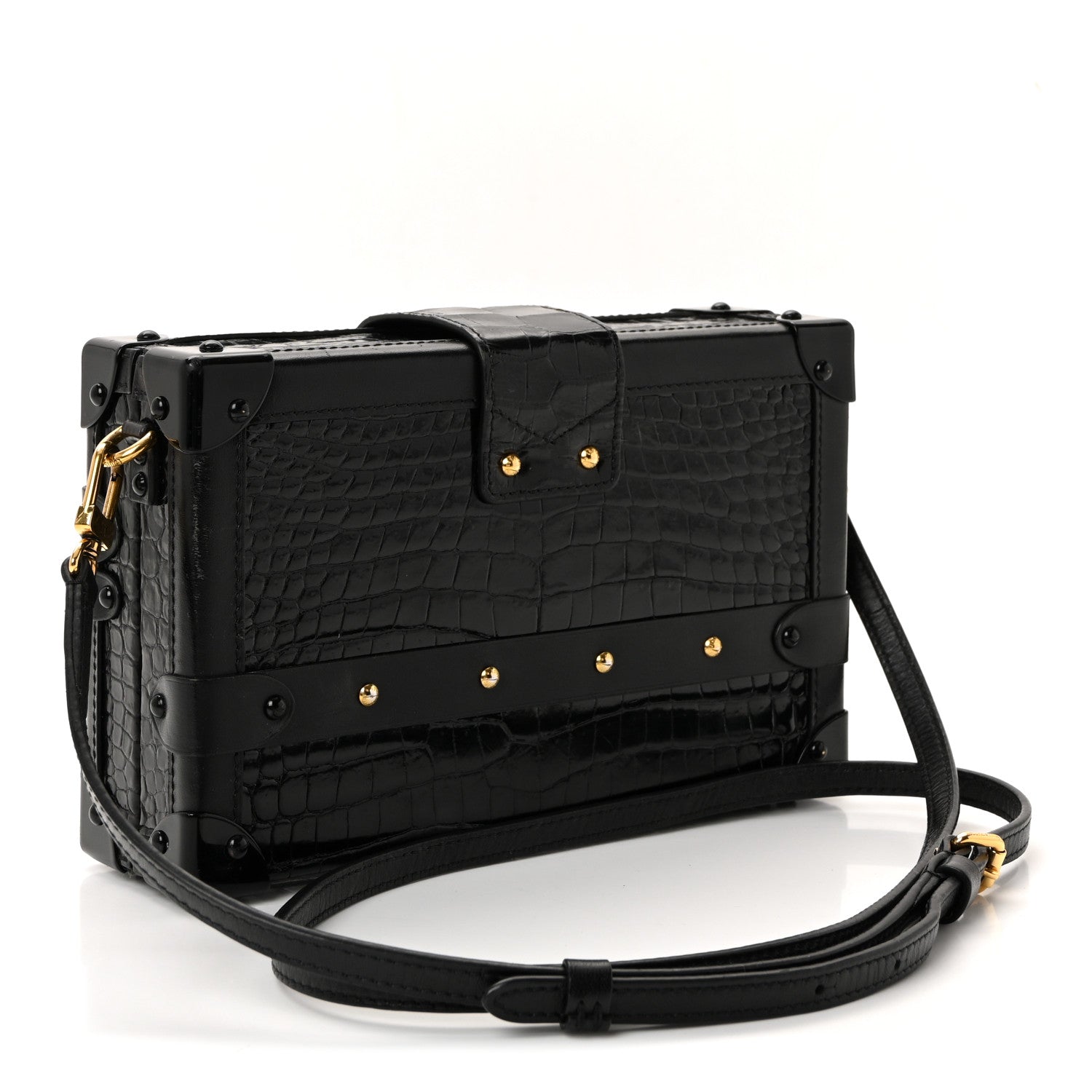 Louis Vuitton Crocodile Petite Malle Black 3 of 9