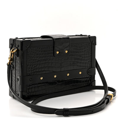 Louis Vuitton Crocodile Petite Malle Black 3 of 9