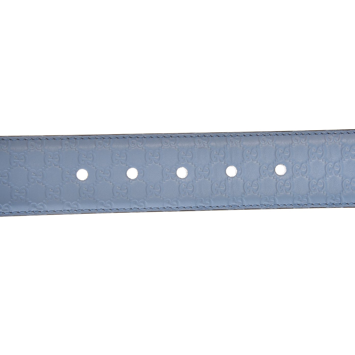 Soft Microguccissima Margaux Calfskin Belt 85 34 Mineral Blue