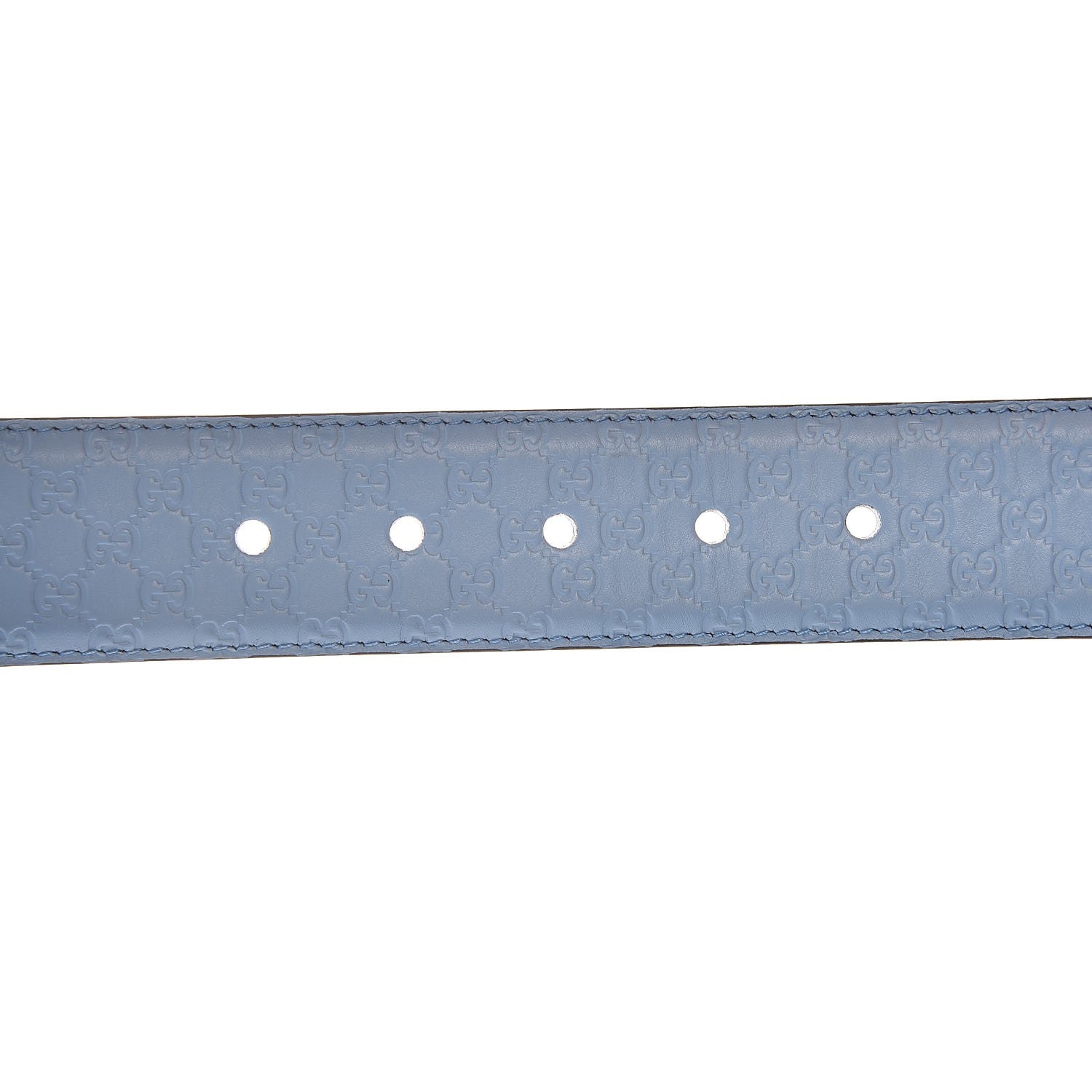 Gucci Soft Microguccissima Margaux Calfskin Belt 85 34 Mineral Blue 7 of 7