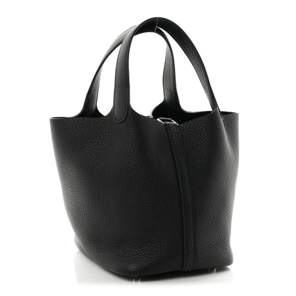 Hermes Taurillon Clemence Picotin Lock 18 PM Black 3 of 11